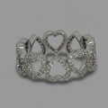 Ring of Sparkling Hearts — 925 Sterling Silver