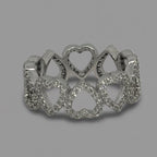 Ring of Sparkling Hearts — 925 Sterling Silver
