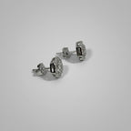 Hex Luxe — Hexagon Baguette Crystal Stud Earrings — 925 Sterling Silver