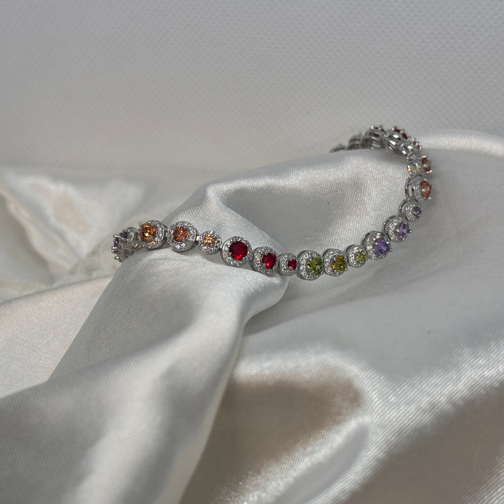 Rainbow Tennis Bracelet — 925 Sterling Silver