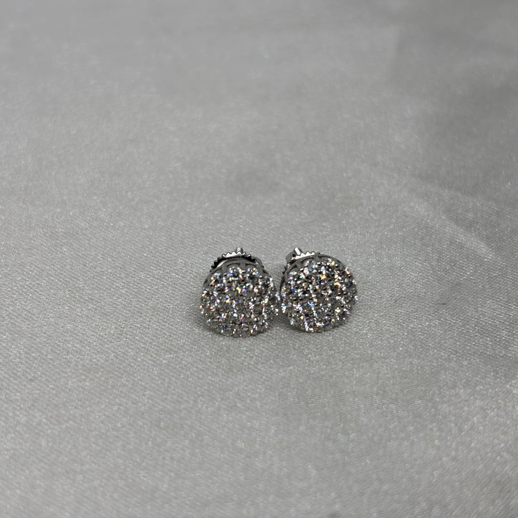Moissanite Constellation Blanche Pavé Cluster Stud Earrings — Sterling Silver