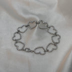 Sparkling Hearts Bracelet — 925 Sterling Silver
