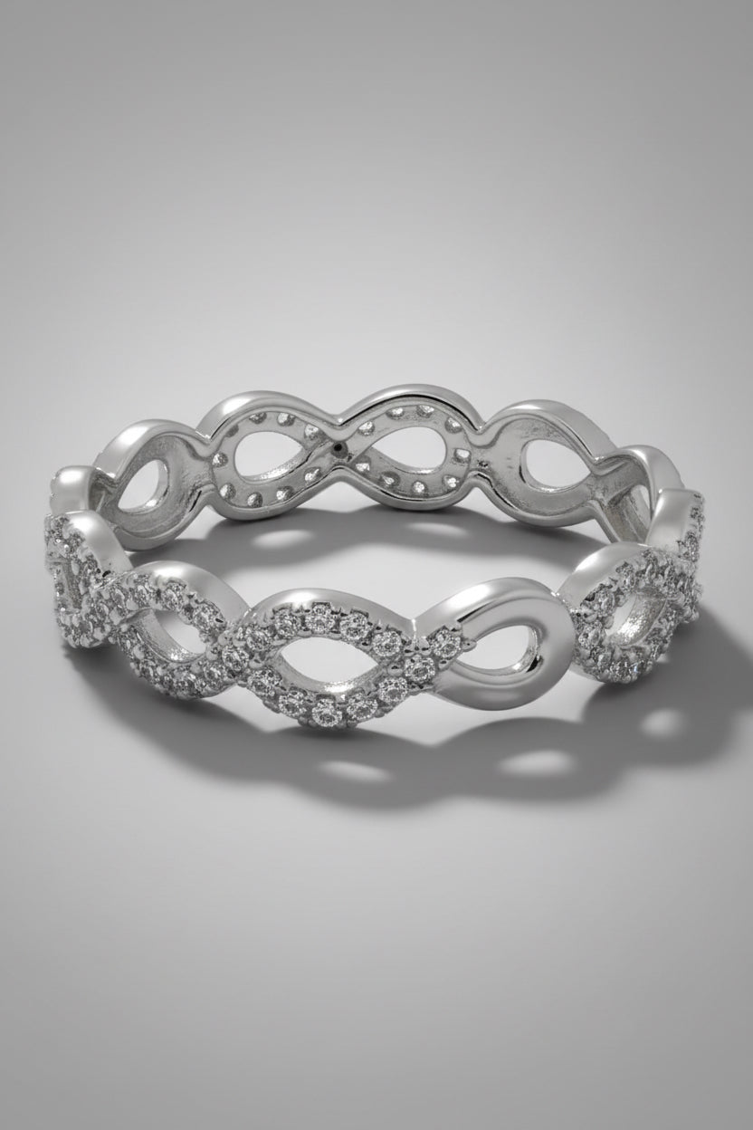 Silvery Infinity Ring — 925 Sterling Silver