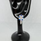Virgin of Guadalupe Earrings – Blue & Crystal / Aretes Virgen de Guadalupe – Azul y Cristal
