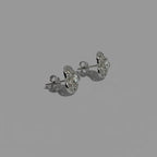 Pure Love — Floating Solitaire Heart Stud Earrings — 925 Sterling Silver