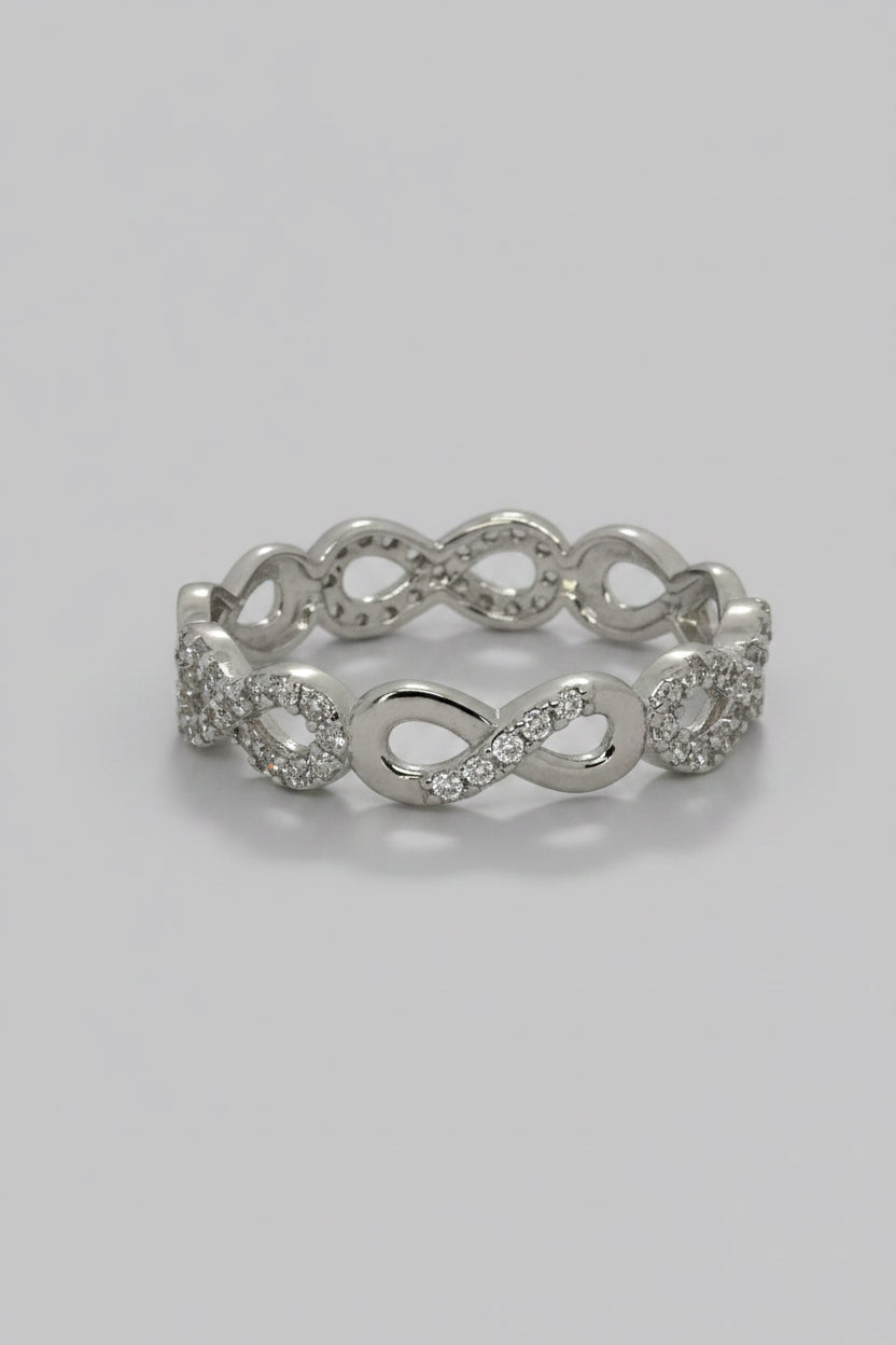 Silvery Infinity Ring — 925 Sterling Silver