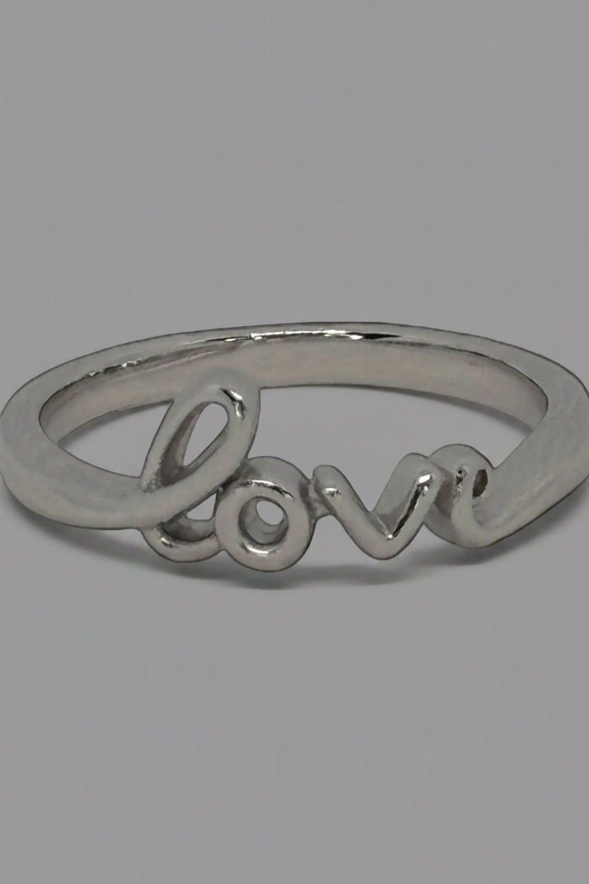 Love Script Ring — 925 Sterling Silver
