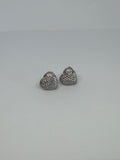 Crystal Pavé Heart Stud Earrings / Aretes Stud Corazón Pavé de Cristales