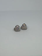 Crystal Pavé Heart Stud Earrings / Aretes Stud Corazón Pavé de Cristales