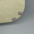 Moissanite Round Cluster Stud Earrings — Sterling Silver