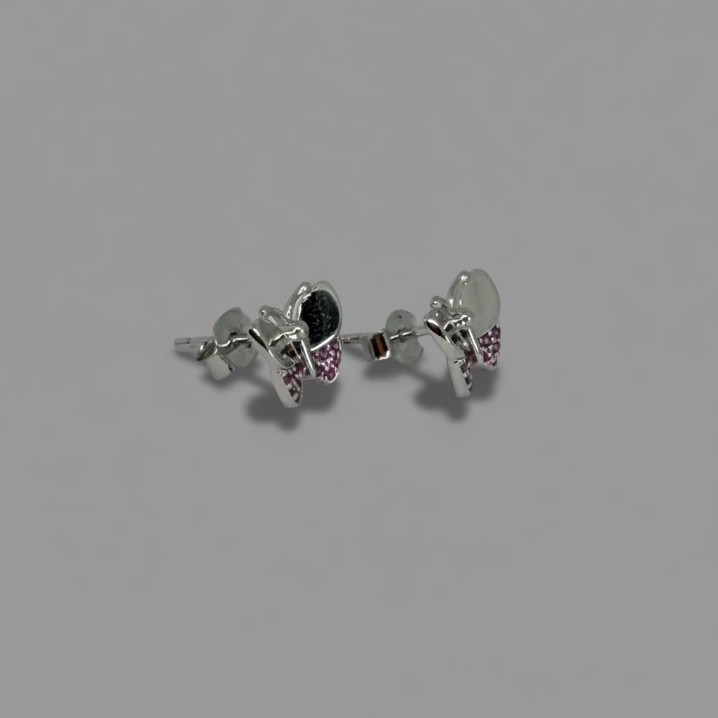 Wild Wings — Bicolor Butterfly Stud Earrings — 925 Sterling Silver