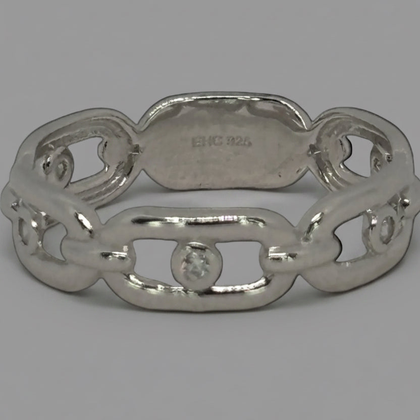 Chain Link Ring — 925 Sterling Silver