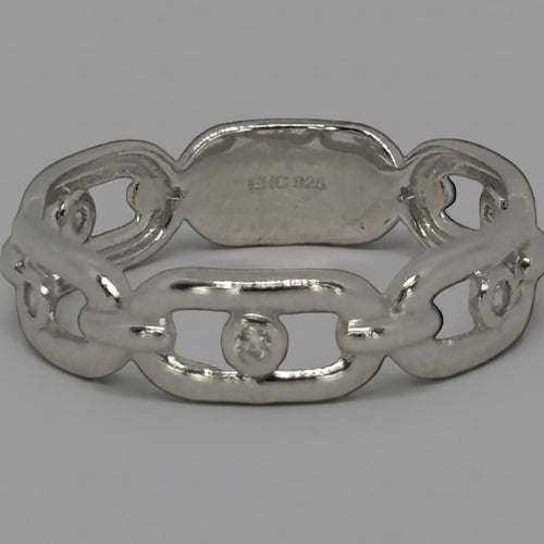 Chain Link Ring — 925 Sterling Silver