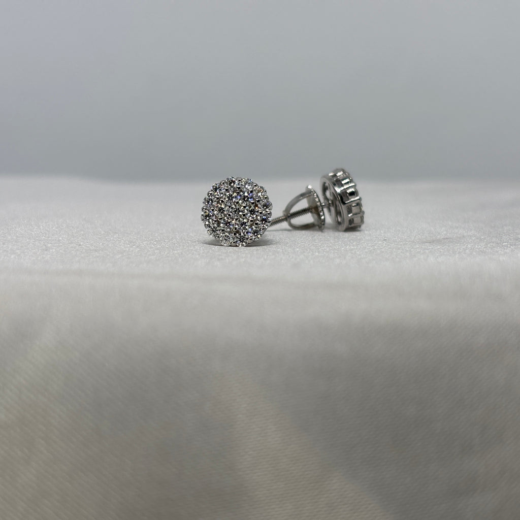 Moissanite Constellation Blanche Pavé Cluster Stud Earrings — Sterling Silver