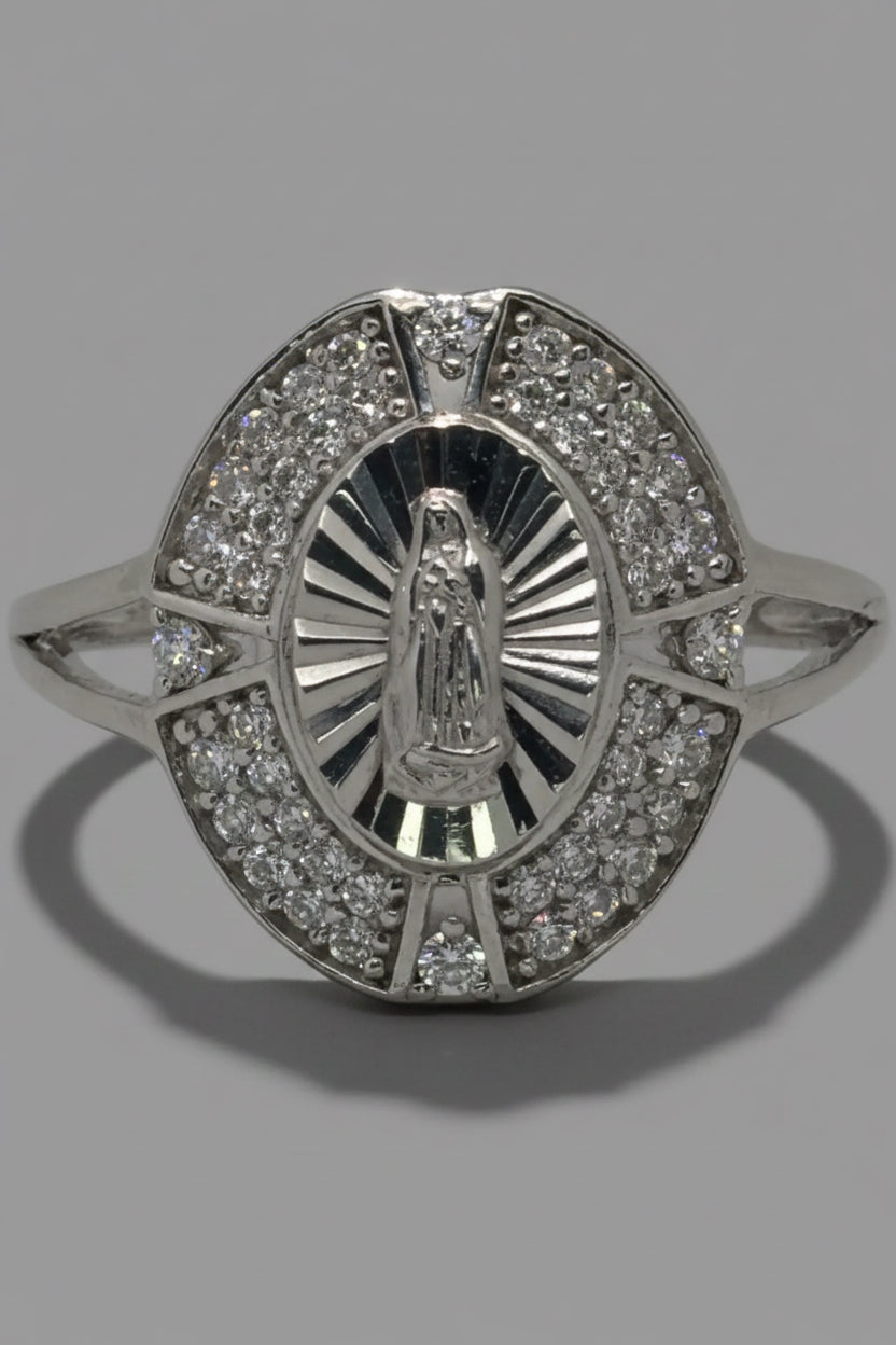 Virgen de Guadalupe Round Ring — 925 Sterling Silver