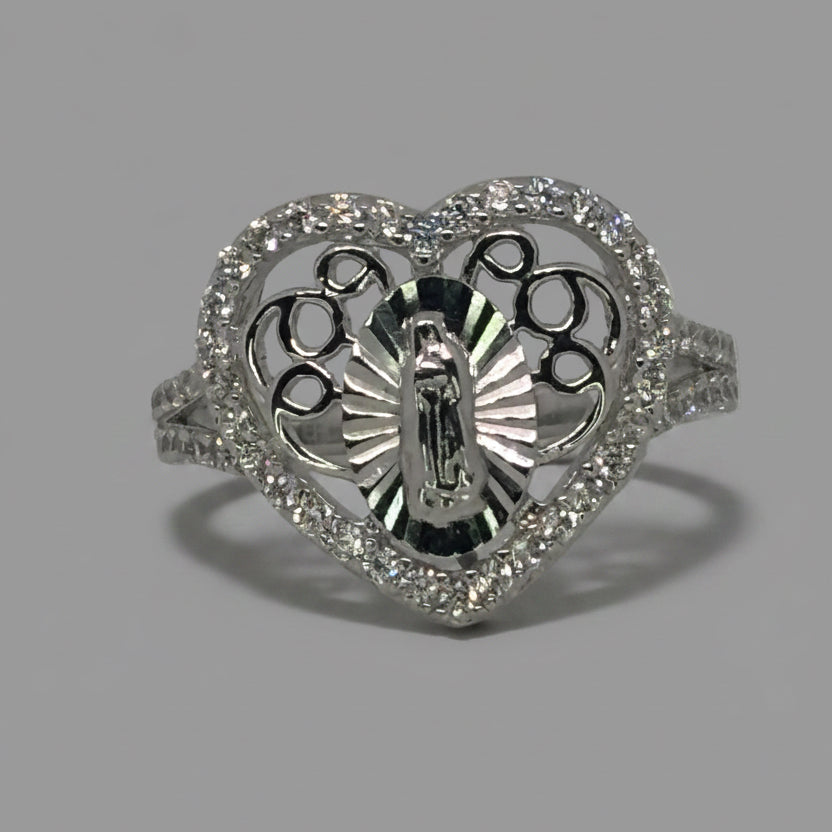 Heart Virgen de Guadalupe Ring — 925 Sterling Silver