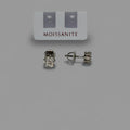 Moissanite White Cluster Stud Earrings — Sterling Silver