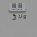 Moissanite White Cluster Stud Earrings — Sterling Silver