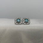 Moissanite Ciel Impérial Art Déco Stud Earrings — Sterling Silver
