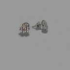 Bloom Radiance — Crystal Flower Stud Earrings — 925 Sterling Silver