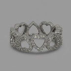 Ring of Sparkling Hearts — 925 Sterling Silver