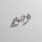 Ocean Soul — Dolphin Pavé Stud Earrings — 925 Sterling Silver
