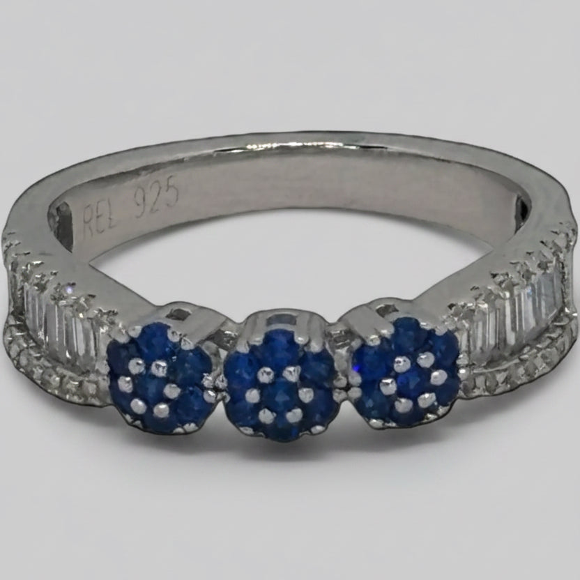 Blue Evil Eye Ring — 925 Sterling Silver