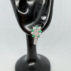 Virgin of Guadalupe Earrings – Green & Crystal / Aretes Virgen de Guadalupe – Verde y Cristal