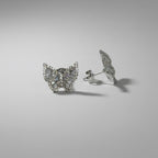 Crystal Wings — Large Baguette Butterfly Stud Earrings — 925 Sterling Silver