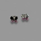 Wild Wings — Bicolor Butterfly Stud Earrings — 925 Sterling Silver