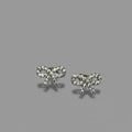 Ribbon Shine — Crystal Pavé Bow Stud Earrings — 925 Sterling Silver