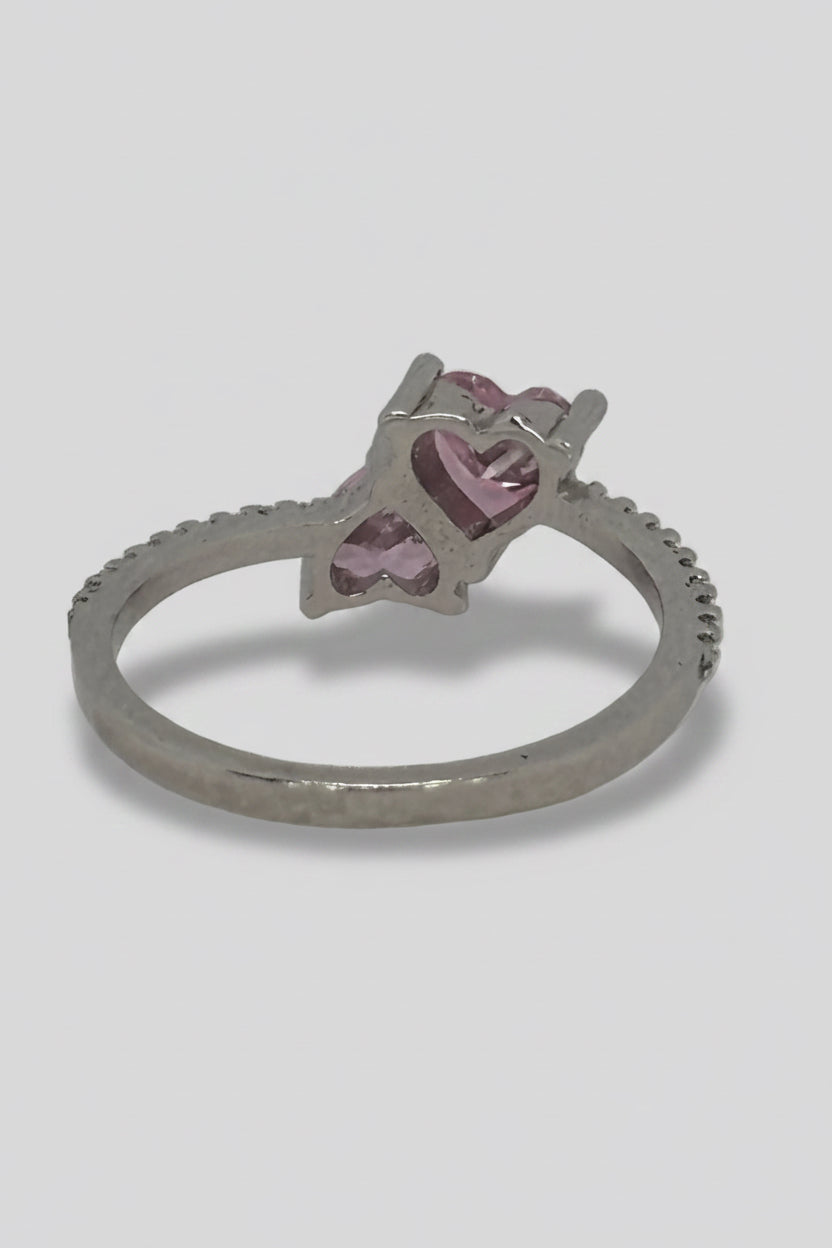 Pink Hearts Ring — 925 Sterling Silver