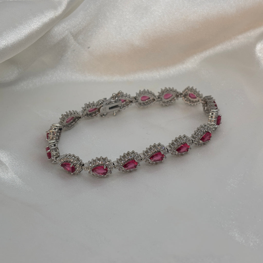 Ruby Tears Bracelet — 925 Sterling Silver