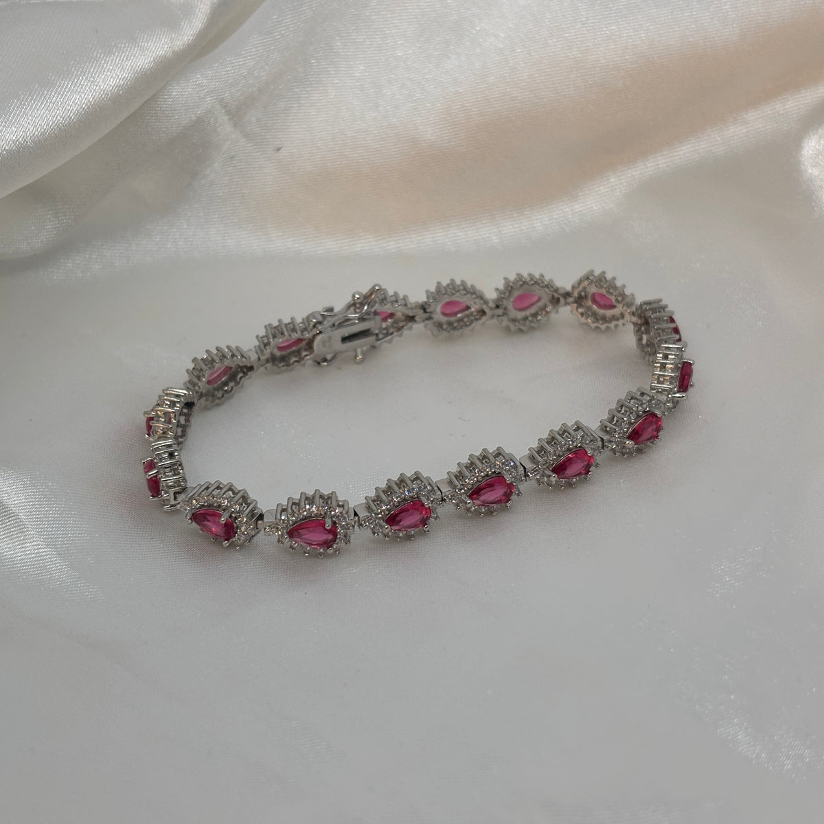 Ruby Tears Bracelet — 925 Sterling Silver