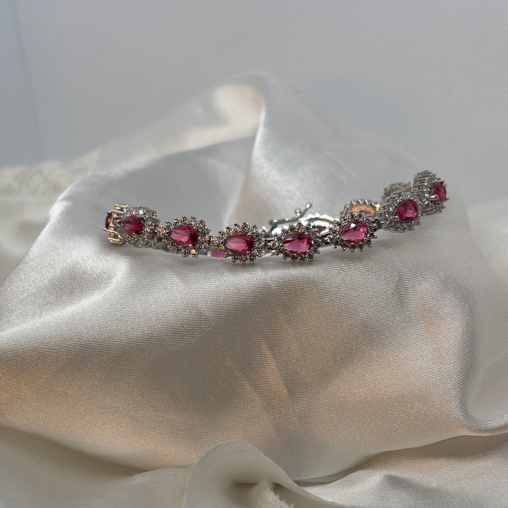 Ruby Tears Bracelet — 925 Sterling Silver