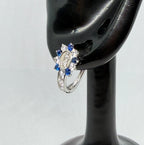 Virgin of Guadalupe Earrings – Blue & Crystal / Aretes Virgen de Guadalupe – Azul y Cristal