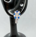 Virgin of Guadalupe Earrings – Blue & Crystal / Aretes Virgen de Guadalupe – Azul y Cristal