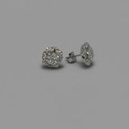 Stardust — Dense Pavé Round Crystal Stud Earrings — 925 Sterling Silver