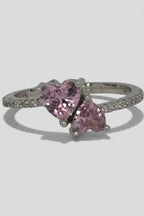 Pink Hearts Ring — 925 Sterling Silver