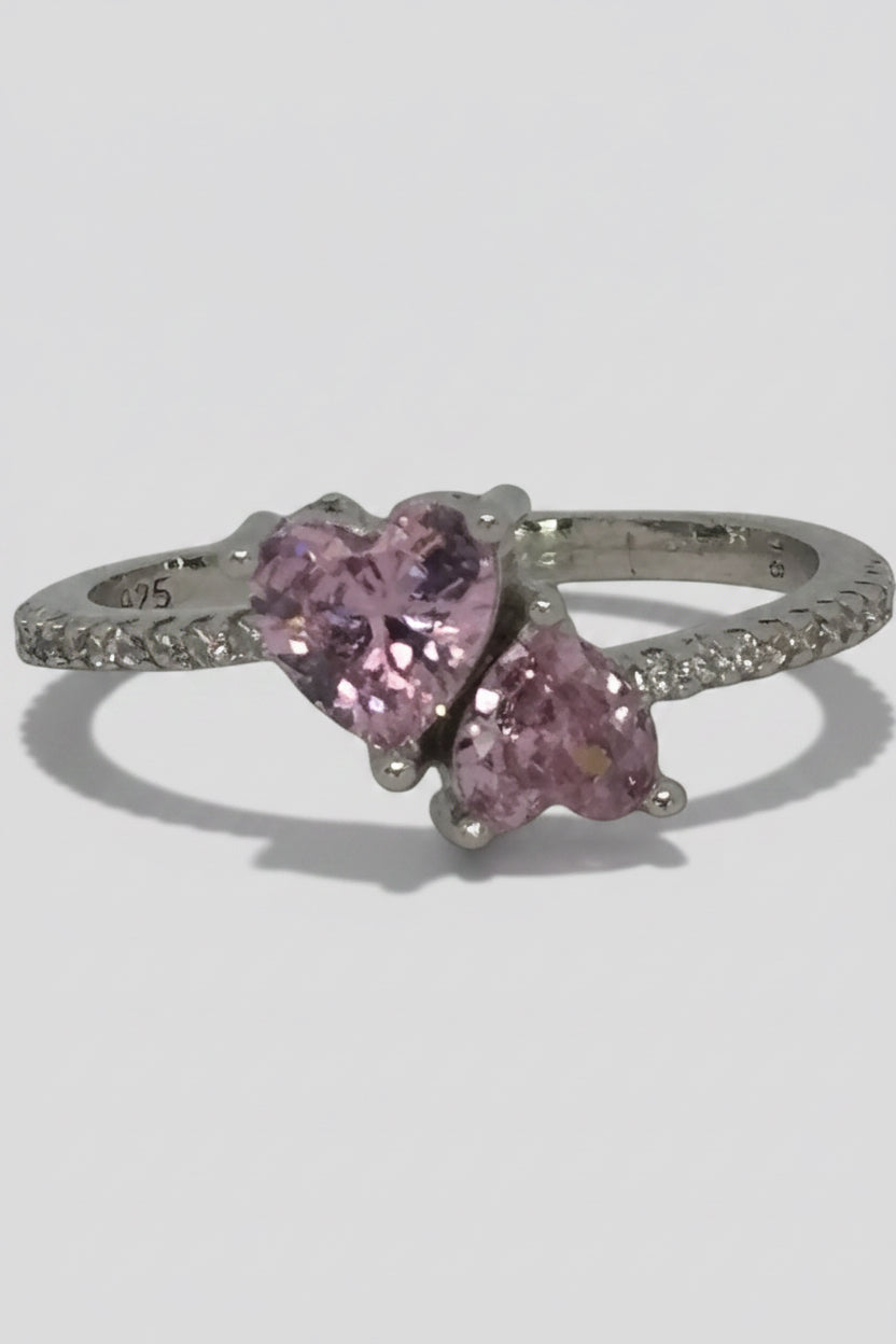 Pink Hearts Ring — 925 Sterling Silver