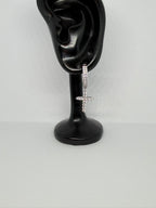 Gothic Cross Crystal Dangle Hoop Earrings / Aretes Argolla con Cruz Gótica de Cristales
