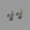 Crystal Wings — Large Baguette Butterfly Stud Earrings — 925 Sterling Silver