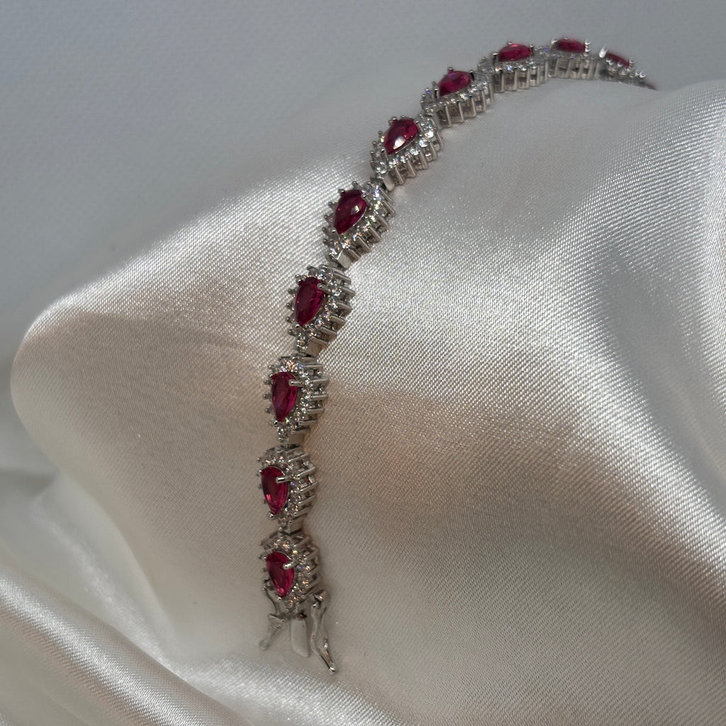 Ruby Tears Bracelet — 925 Sterling Silver