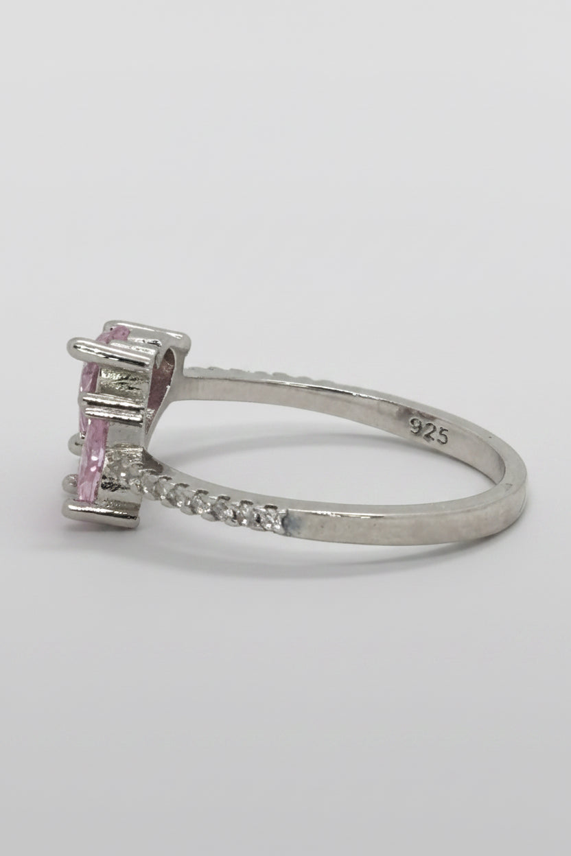 Pink Hearts Ring — 925 Sterling Silver