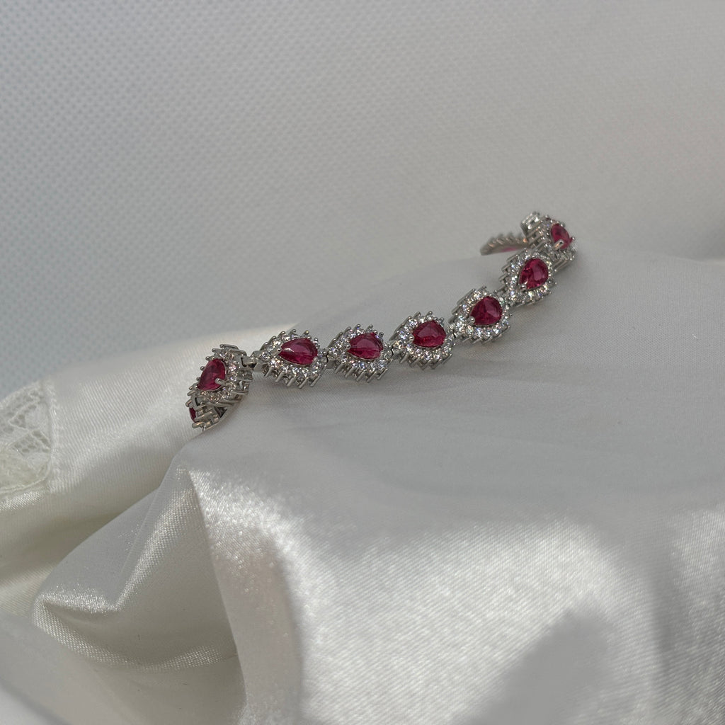 Ruby Tears Bracelet — 925 Sterling Silver