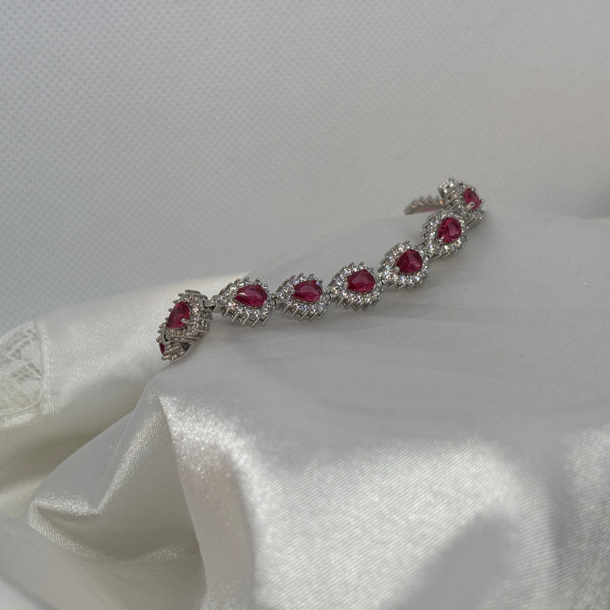 Ruby Tears Bracelet — 925 Sterling Silver