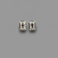 Men's Silver Cross Crystal Stud Earrings / Aretes de Hombre Cruz con Cristales Plata