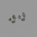 Stardust — Dense Pavé Round Crystal Stud Earrings — 925 Sterling Silver