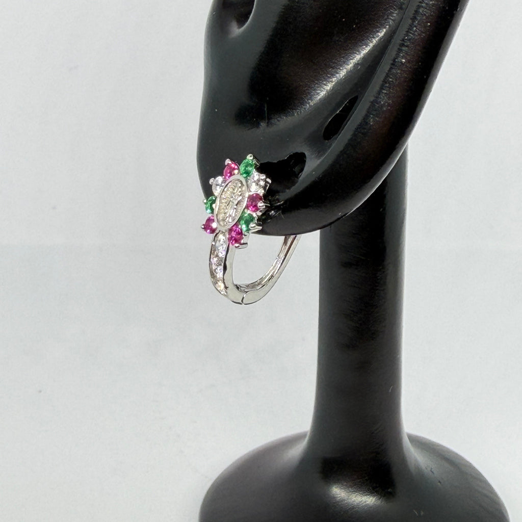 Virgin of Guadalupe Earrings – Multicolor Pink & Green / Aretes Virgen de Guadalupe – Multicolor Rosa y Verde