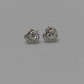 Pure Love — Floating Solitaire Heart Stud Earrings — 925 Sterling Silver